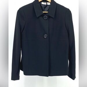 🖤 Kim Rogers Signature Petite 10P Blazer Jacket Black Lined 2 Button Front EUC